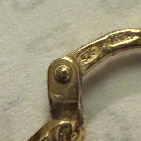 Elegant 925 Gold and Silver Hoop Earrings stamp - Picture 6 of 8